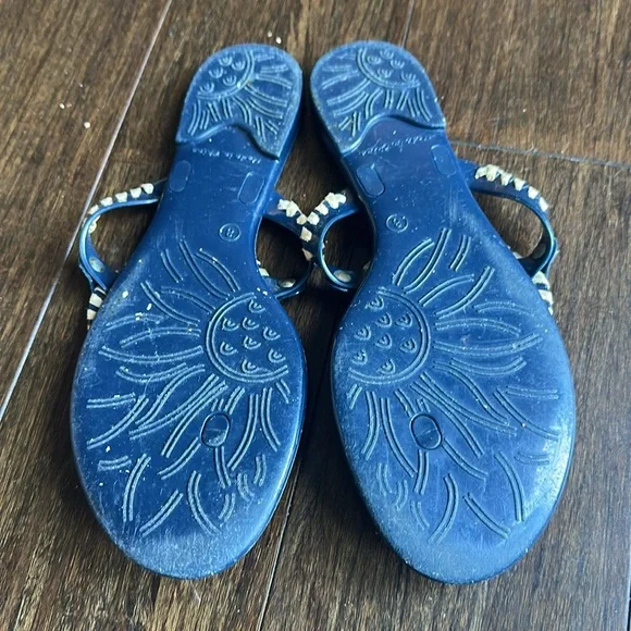 Jack Rogers Dark Blue Sandals with Tan Accents - Size 8 - Picture 6 of 8